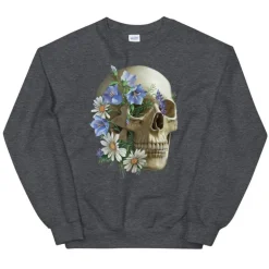 Sweat Unisexe Tête de Mort - Floral