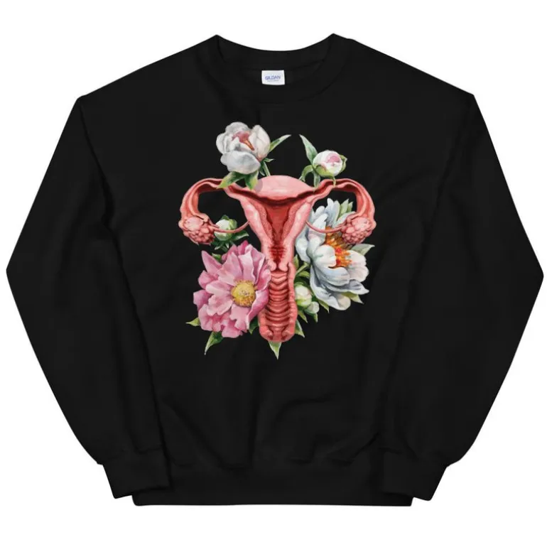 Sweat Unisexe Utérus - Floral