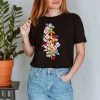 T-shirt Unisex Bâton d'Asclépios - Floral