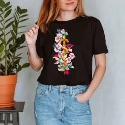 T-shirt Unisex Bâton d'Asclépios - Floral