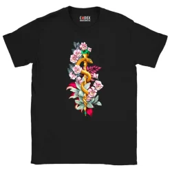 T-shirt Unisex Bâton d'Asclépios - Floral
