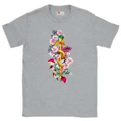 T-shirt Unisex Bâton d'Asclépios - Floral