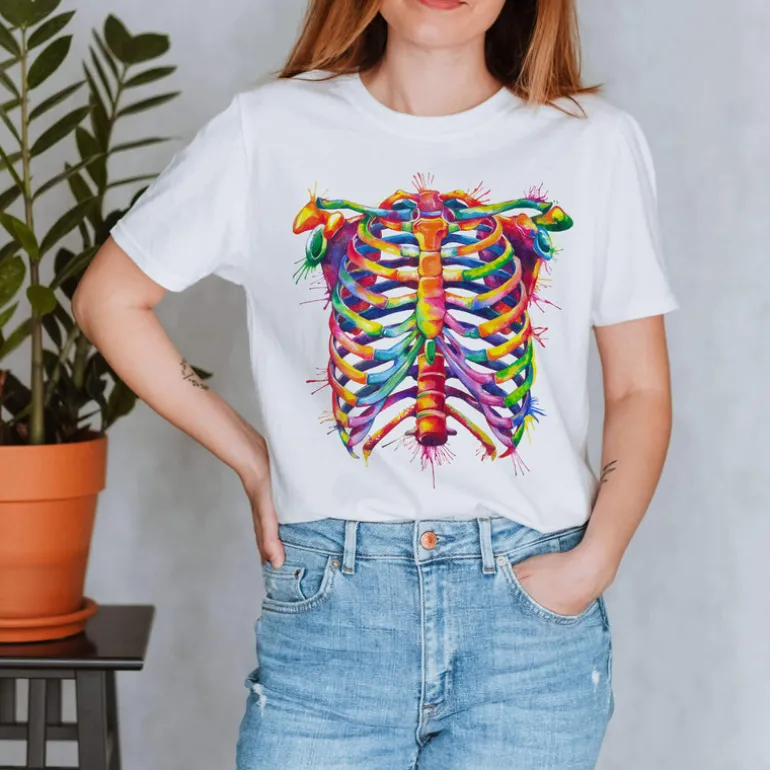 T-shirt Unisexe Cage Thoracique - Aquarelle