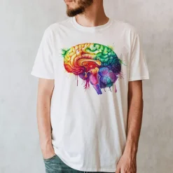 T-shirt Unisexe Cerveau - Aquarelle