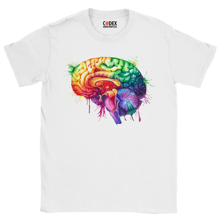 T-shirt Unisexe Cerveau - Aquarelle