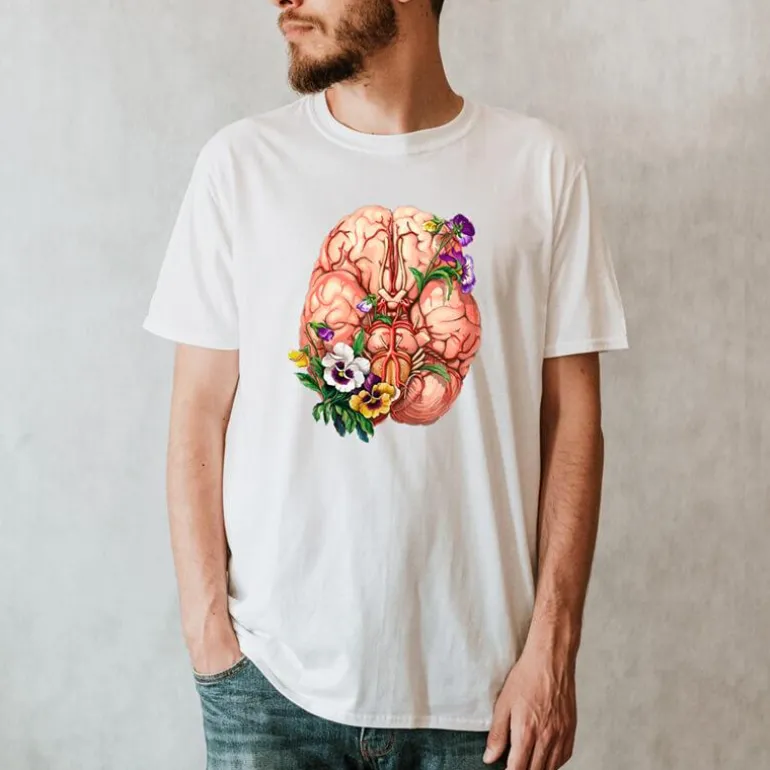 T-shirt Unisexe Cerveau - Floral