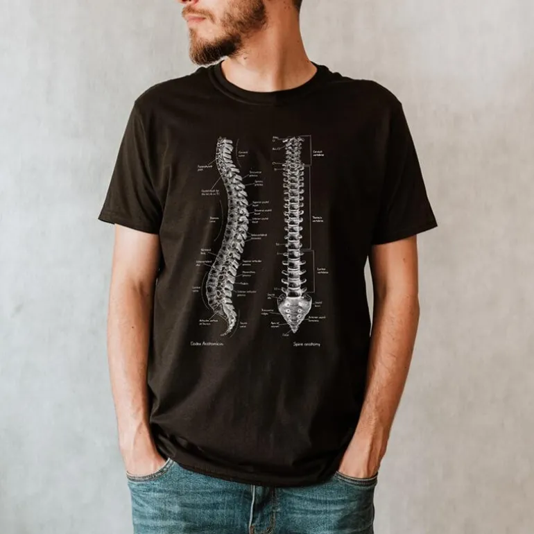 T-shirt Unisexe Colonne Vertébrale - Chalkboard
