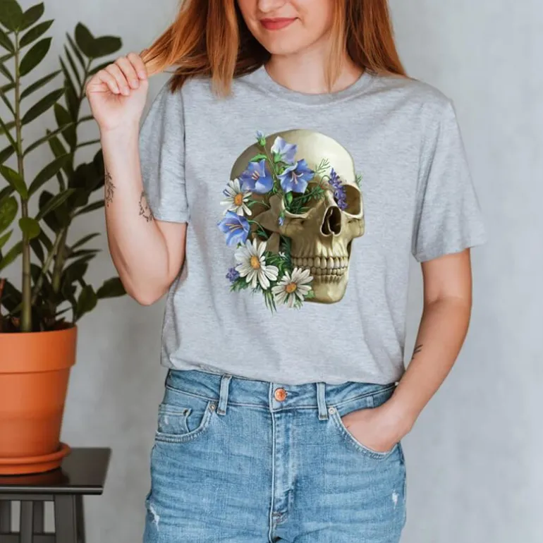 T-shirt Unisexe Crâne - Floral