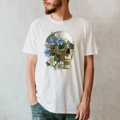 T-shirt Unisexe Crâne - Floral