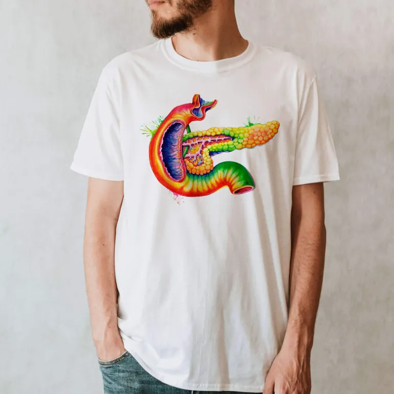 T-shirt Unisexe Pancréas - Aquarelle