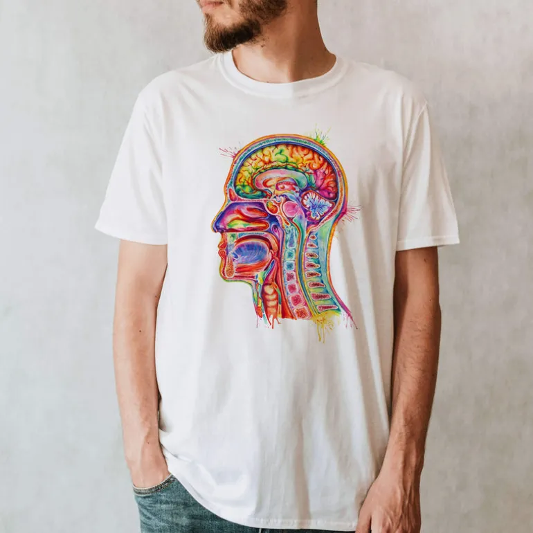 T-shirt Unisexe Section de Tête - Aquarelle