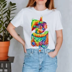 T-shirt Unisexe Système Digestif - Aquarelle