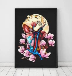 Tête, cou et artères - Floral - Noir
