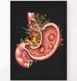 Ulcère gastrique - Floral - Noir