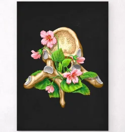 Vertèbre thoracique - Floral - Noir